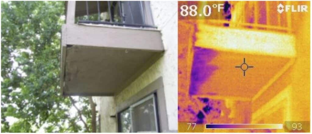 Infrared Thermography Showing Moisture in Patio